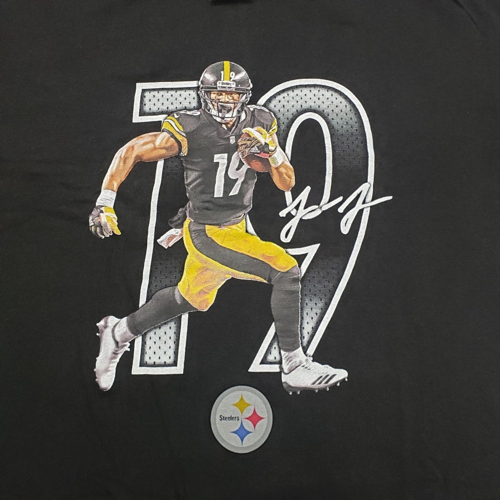 Pittsburg Steelers Shirt Youth XL Black Fanatics #19 Short Sleeve - Picture 1 of 12